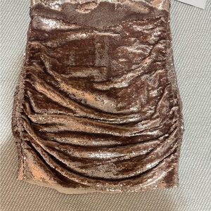 IRO Shimmering Bronze Sequin Mini Skirt